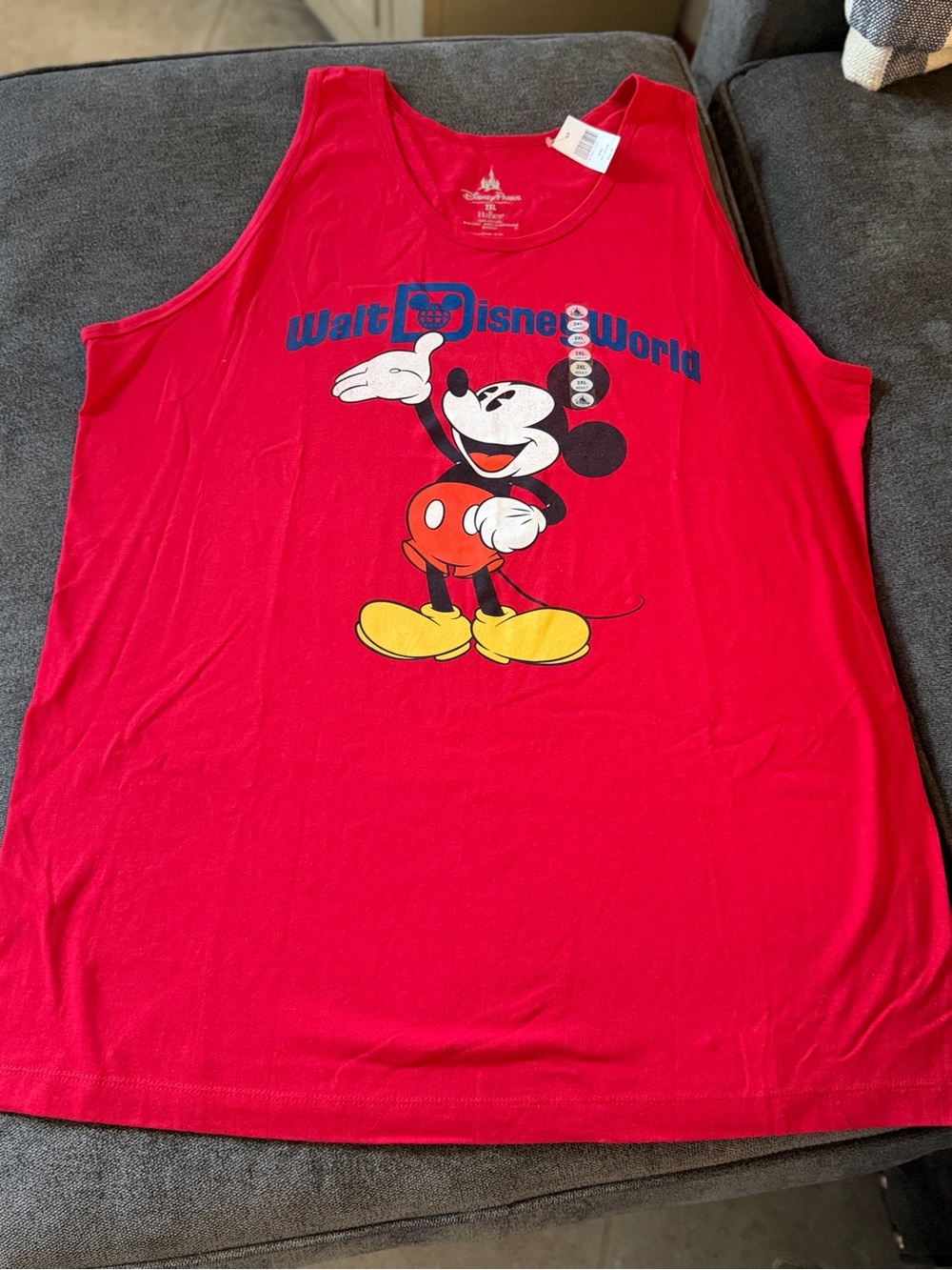 Disney Red Mickey Mouse Walt Disney World Tank Top